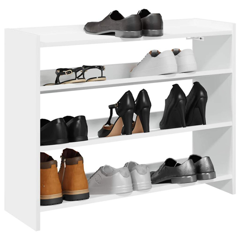 Étagère à chaussures blanc 80x25x61,5 cm bois d ingénierie