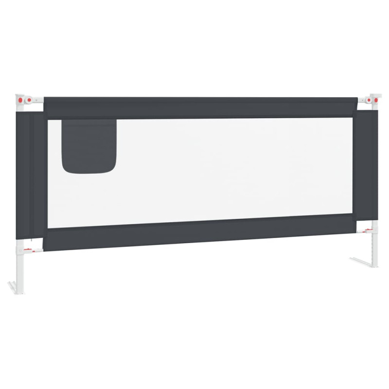 Barrière de sécurité de lit d enfant Gris foncé 200x25 cm Tissu