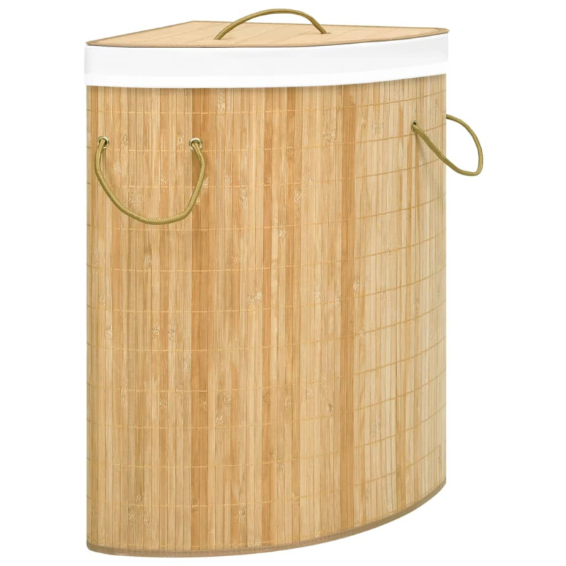 Panier à linge d angle Bambou 60 L