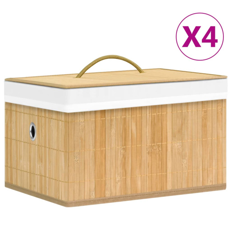 Boîtes de rangement en bambou 4 pcs