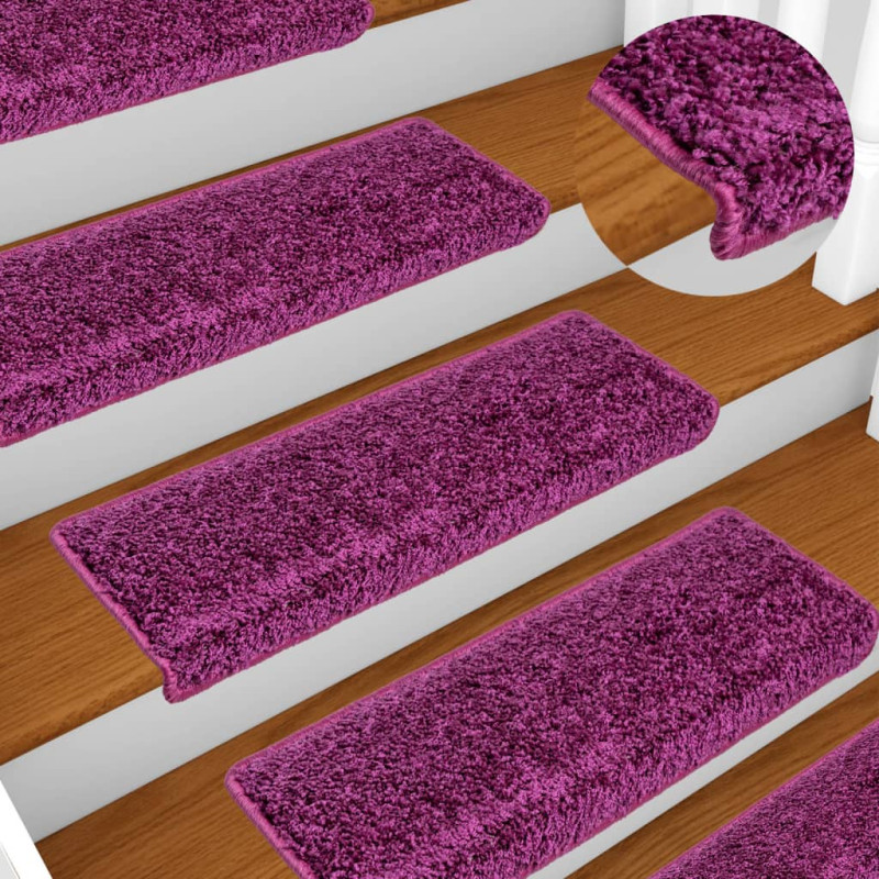 Tapis d escalier 10 pcs 65x21x4 cm Violet