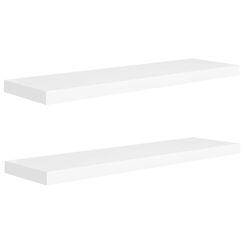 Étagères murales flottantes 2 pcs blanc 90x23,5x3,8 cm MDF