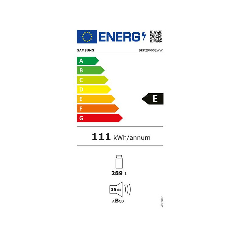 Réfrigérateur 1 porte Samsung BRR29600EWW Encastrable 178 cm