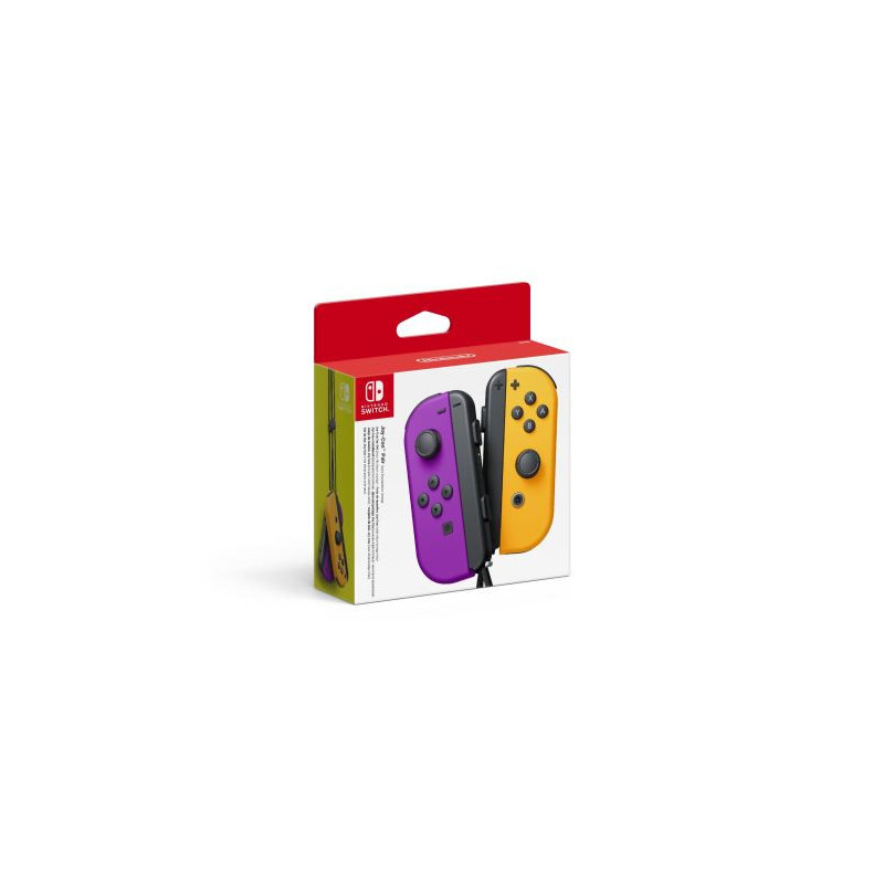 Paire de manettes Nintendo Switch Joy Con Violet Néon et Orange Néon
