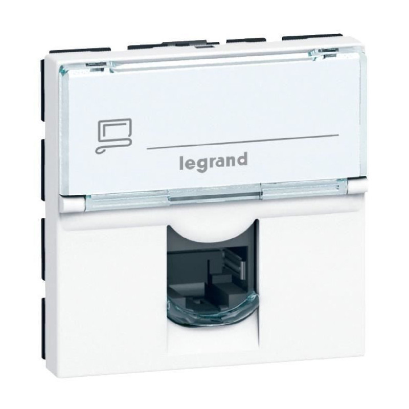 LEGRAND Prise RJ 45 informatique-telephone 2 modules Mosaic blanc avec enjoliveur blanc