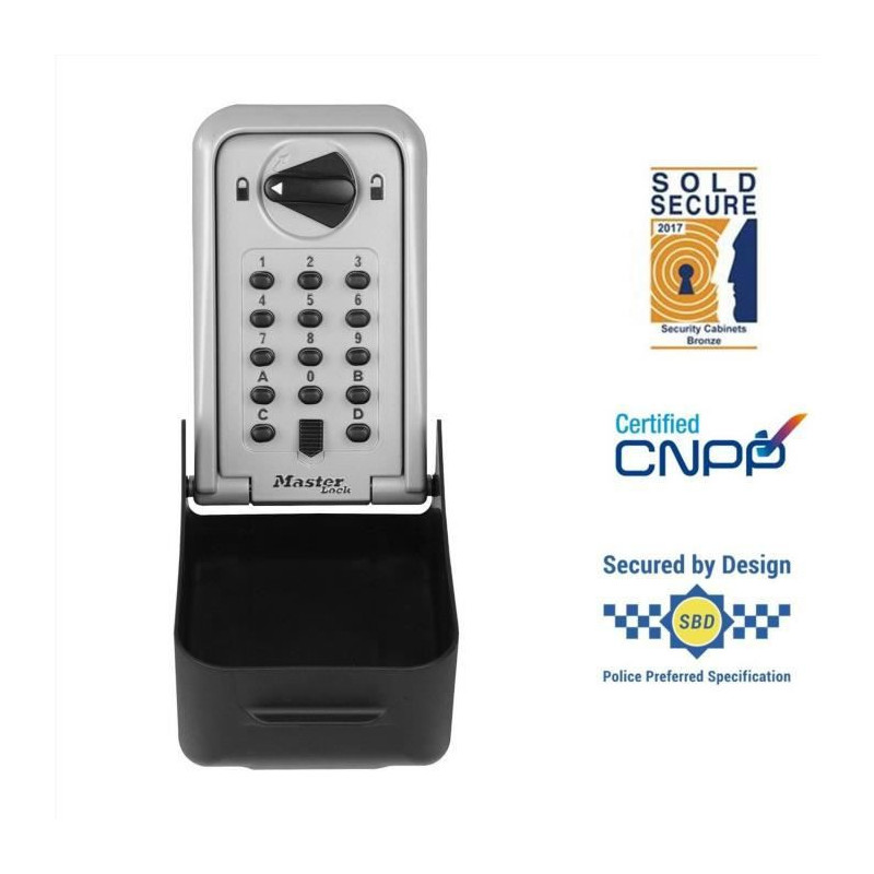 MASTER LOCK Boite a cles securisee certifiee - Format XL - Coffre a cle - Securite Professionnelle