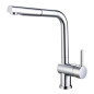 ROUSSEAU Robinet mitigeur de cuisine Matsouko - Avec douchette - Gris chrome