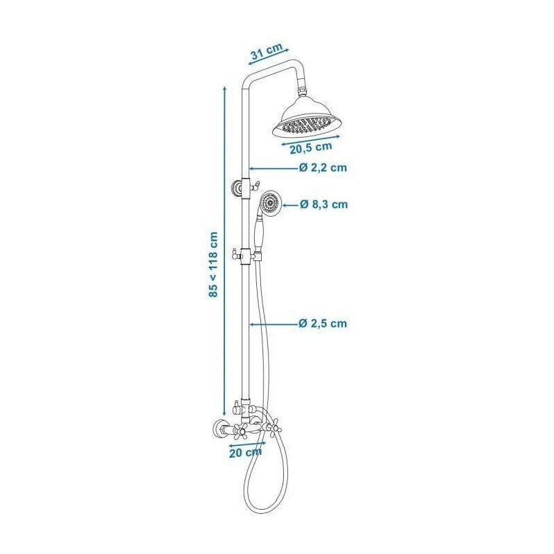 Douchette 3 JETS NF 129 MM - Rousseau