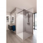 Saint-Gobain Paroi de douche en kit BALEARES GREY - Verre Timeless 8 mm trempe - L.90 cm x H.198 cm - Profile mat noir