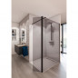 Saint-Gobain Paroi de douche en kit BALEARES GREY - Verre Timeless 8 mm trempe - L.90 cm x H.198 cm - Profile mat noir