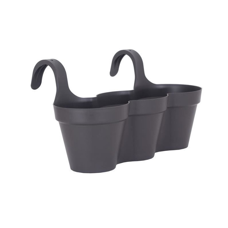 ARTEVASI Pot de fleurs pour balcon Capri Individ - 30,5 x 54 x H 28 cm - 11 L - Gris anthracite