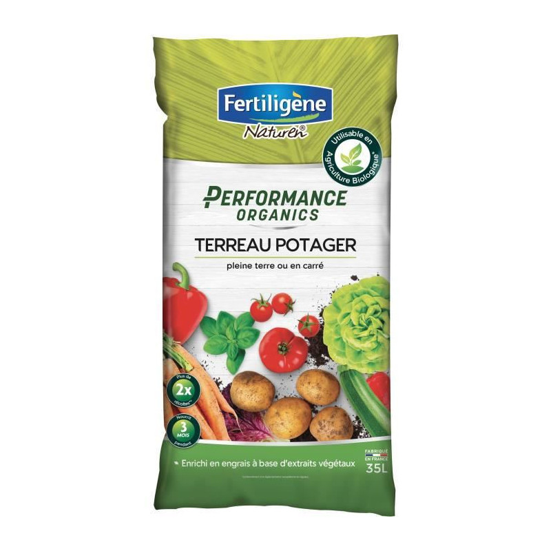 FERTILIGENE Terreau Performance Organics Potager - 35 L