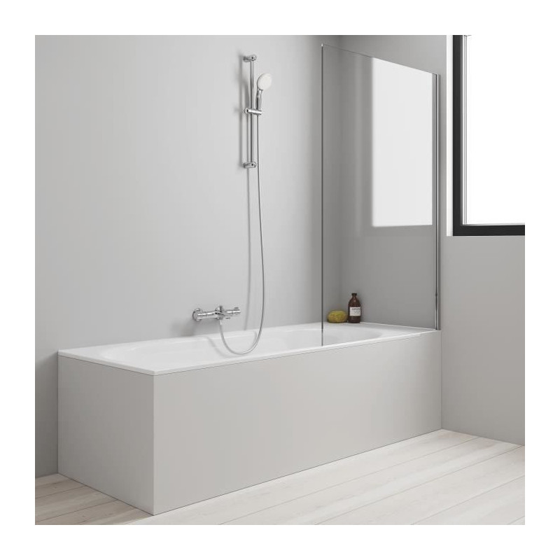 GROHE Mitigeur thermostatique bain/douche  1/2  mural Grohtherm 800 - Limiteur de temperature - Economie deau - Chrome