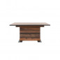 Table a manger extensible - Boise Old Style et noir - MANHATTAN - L 160-200 x P 90 x H 75 cm