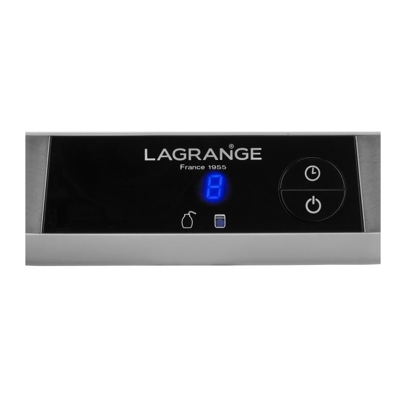 LAGRANGE 459002 - Yaourtiere Ligne + goupillon - 9 pots en verre - Programmable 15h - 18W - Ecran electronique - Arret automatiq