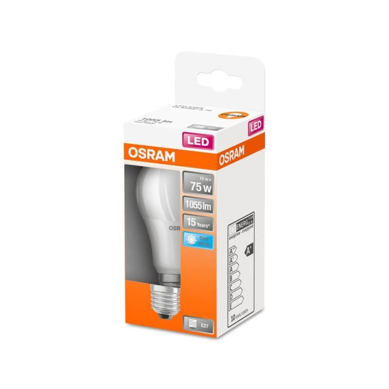 OSRAM Ampoule LED Standard depolie avec radiateur 10W75 E27 froid