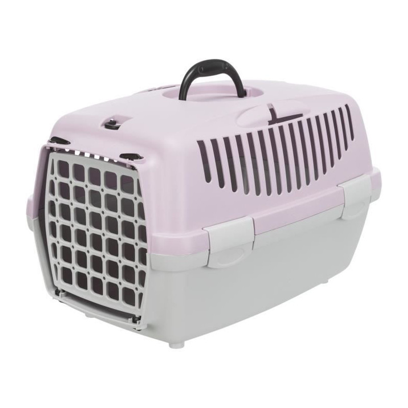 TRIXIE Box de transport Capri 1 - XS - 32 x 31 x 48 cm - Gris clair et mauve - Pour chien