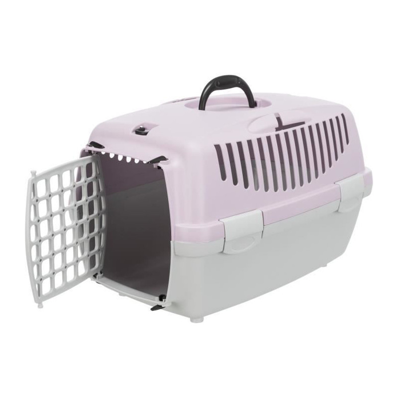 TRIXIE Box de transport Capri 1 - XS - 32 x 31 x 48 cm - Gris clair et mauve - Pour chien