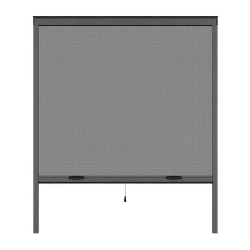 Moustiquaire de fenetre L160 x H170 cm en aluminium  gris anthracite - Recoupable en largeur et hauteur