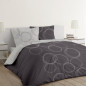 VISION Parure de couette reversible Lenny - 100% coton - 200 x 200 cm - Gris