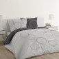 VISION Parure de couette reversible Lenny - 100% coton - 200 x 200 cm - Gris