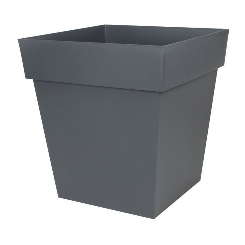 EDA Pot carre Toscane - 50 cm - 87 L - Gris Anthracite