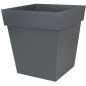 EDA Pot carre Toscane - 50 cm - 87 L - Gris Anthracite