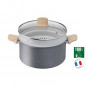 TEFAL G2669002 NATURAL FORCE Faitout 24 cm + panier vapeur + couvercle, revetement antiadhesif Mineralia+, tous feux dont induct