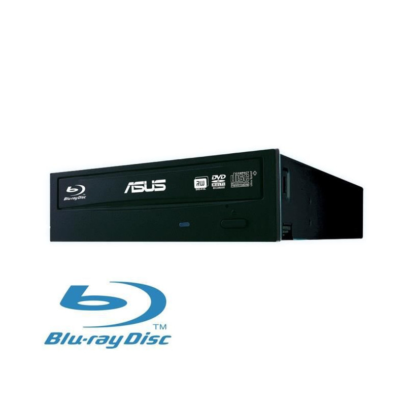 ASUS Graveur interne Blu-Ray 14x - Lecteur 12x Blu-Ray - Interface SATA - Memoire tampon 4 Mo - Format compatible BDXL, DVD et C