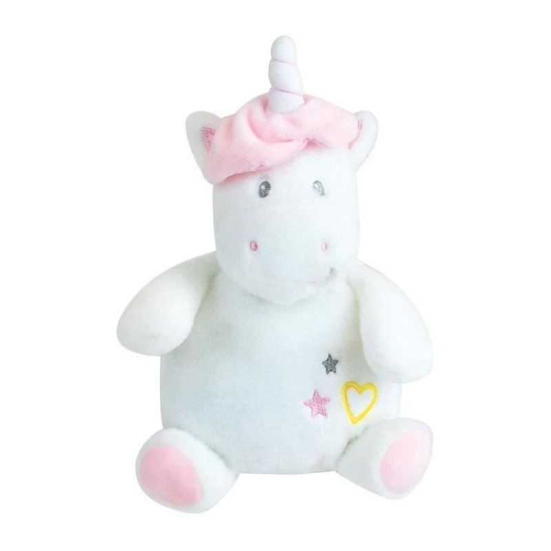 LICORNE Peluche bouillotte +/- 21 cm