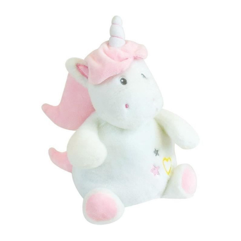 LICORNE Peluche bouillotte +/- 21 cm