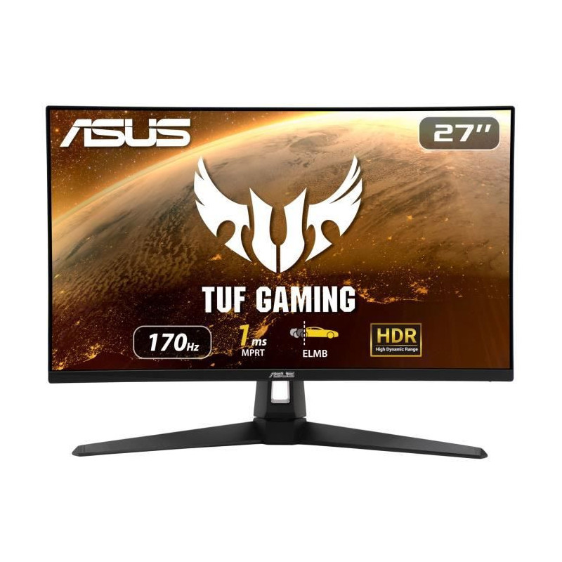 Ecran PC Gamer ASUS TUF VG27AQ1A - 27 - IPS - WQHD 2560x1440 - 1ms MPRT - 170Hz - G-Sync - FreeSync - HDMI - DisplayPort - Noir