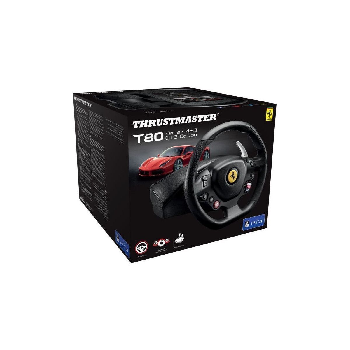 Thrustmaster Volant T80 Ferrari 488 Gtb Edition Ps4 Pc