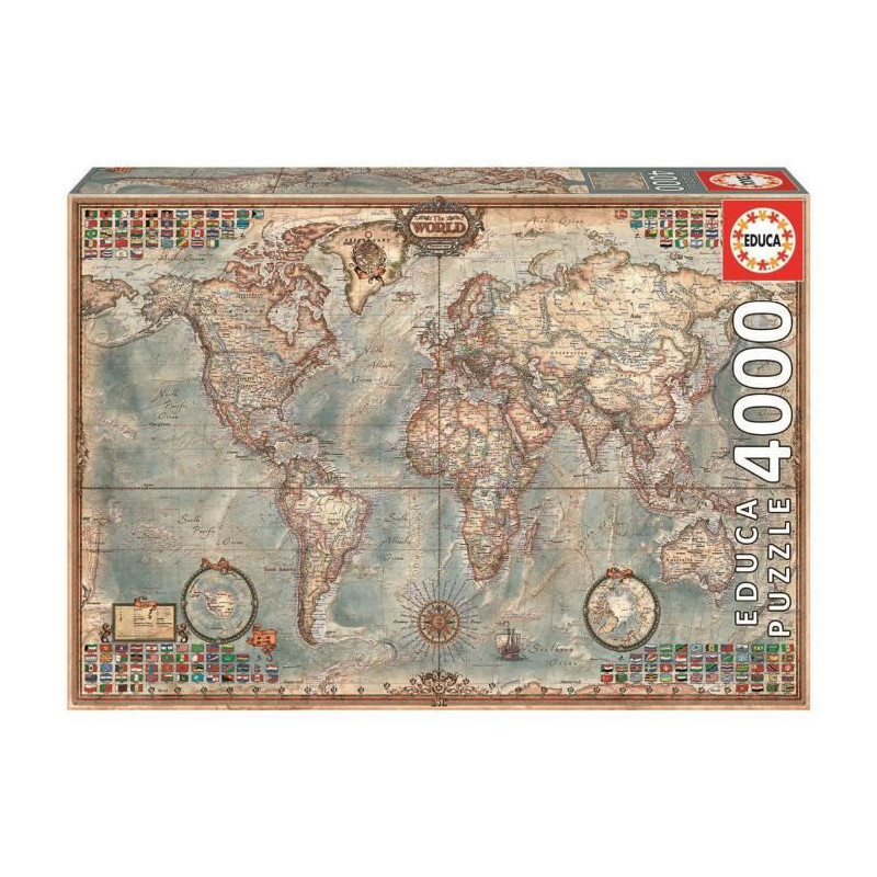 EDUCA Puzzle 4000 Pieces - Mappemonde