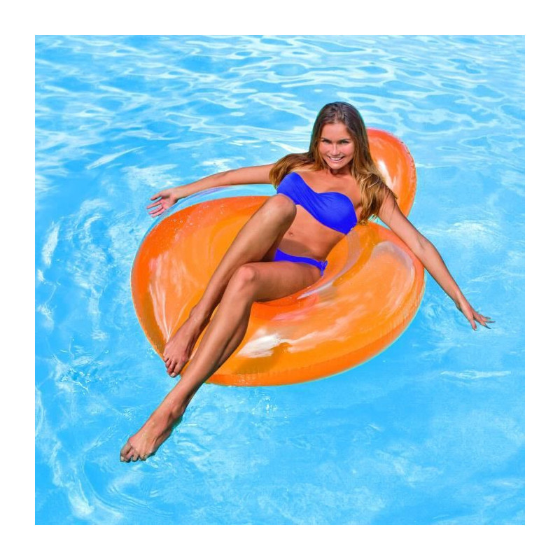 INTEX Fauteuil De Piscine Gonflable Adulte Glossy 137 x 122 Cm couleur aleatoire