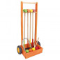 JEUJURA Jeu de croquet en bois - 4 joueurs - Chariot en bois