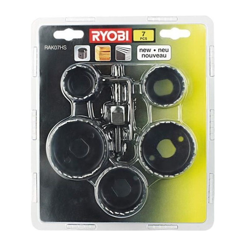 Jeu de 7 pieces scie cloche pour le bois RYOBI RAK07HS