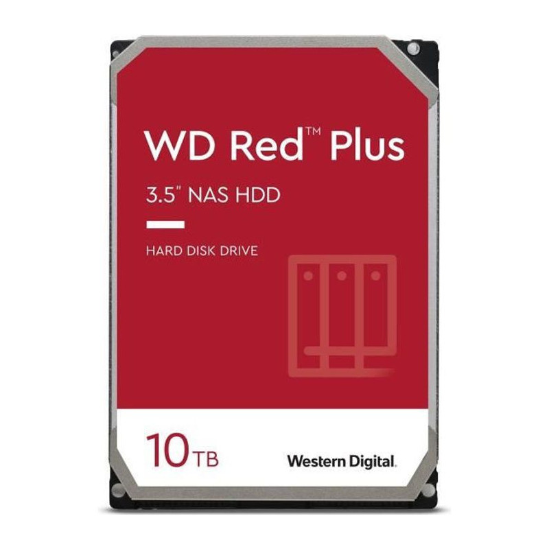 WD RedTM Plus - Disque dur Interne NAS - 10To - 7200 tr/min - 3.5 WD101EFBX