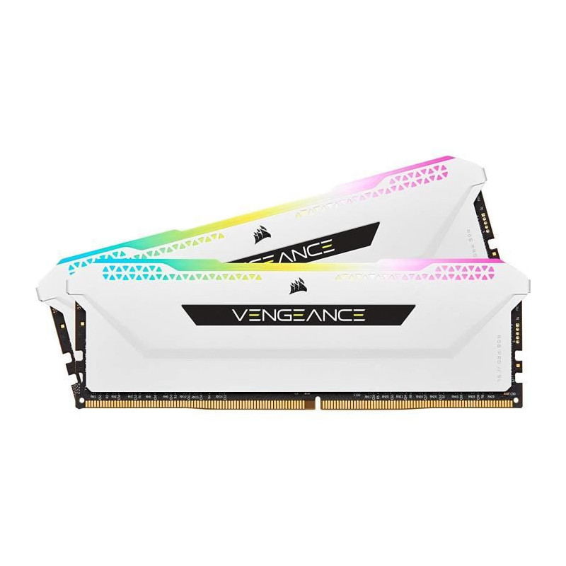 CORSAIR Memoire PC DDR4 - VENGEANCE RGB PRO 16Go 2x8Go - 3600Mhz - CAS 18 - White CMH16GX4M2D3600C18W