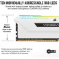 CORSAIR Memoire PC DDR4 - VENGEANCE RGB PRO 16Go 2x8Go - 3600Mhz - CAS 18 - White CMH16GX4M2D3600C18W