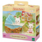 Les jumeaux lapins et poussette double Sylvanian Families