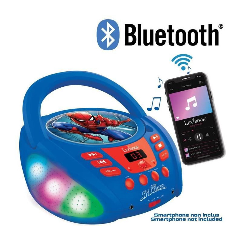 Lecteur CD Bluetooth Spider-Man avec Effets Lumineux