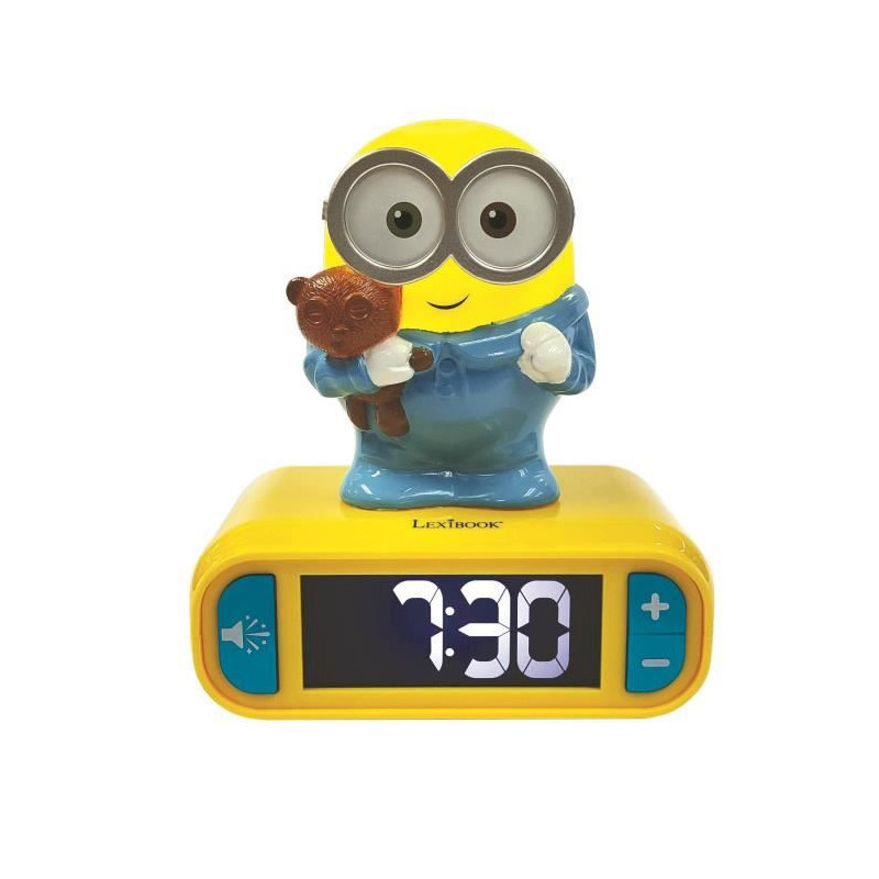 LES MINIONS Reveil avec veilleuse 3D et effets sonores - LEXIBOOK