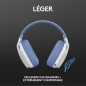 Casque gaming sans fil Logitech -G435 LIGHTSPEED - BLANC - Leger Bluetooth avec micro integre pour Dolby Atmos, PC, PS4, PS5, Mo