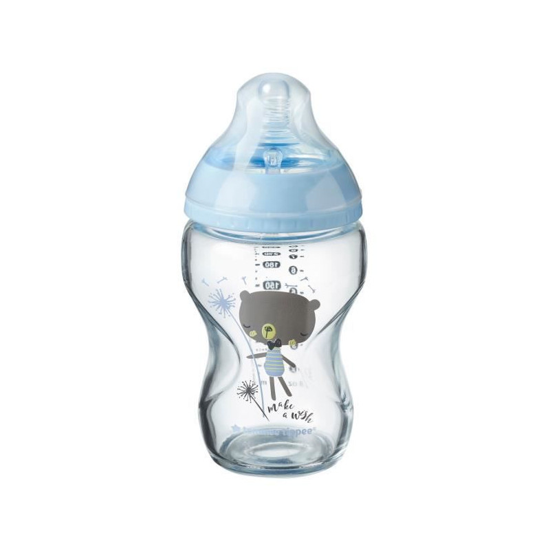 TOMMEE TIPPEE Biberon CTN Verre 250ml decore Garcon