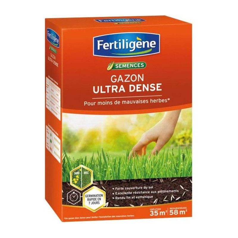 FERTILIGENE Gazon Ultra Dense Pour Moins de Mauvaises Herbes - 875 g