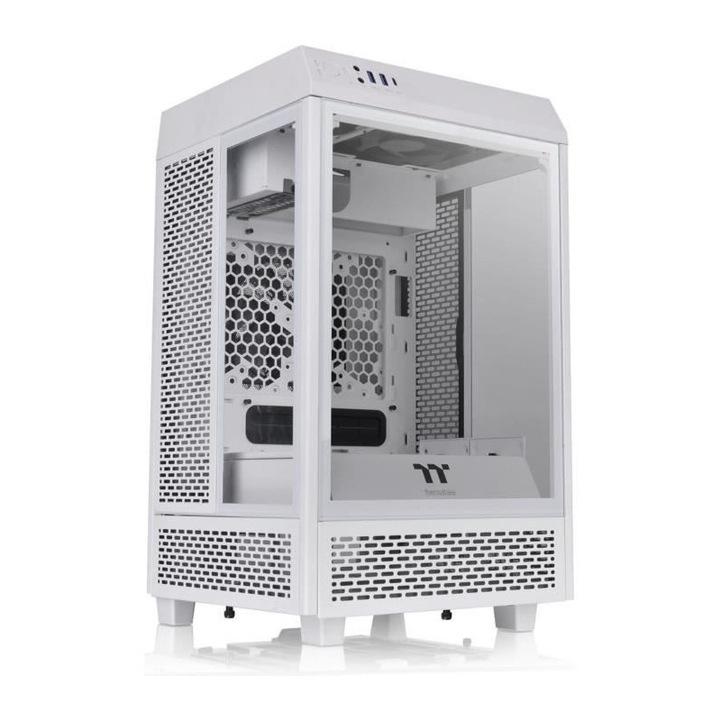 Boitier PC - THERMALTAKE - The Tower 100 - Boitier sans alimentation - Mini tour - Format Mini-ITX - Blanc  CA-1R3-00S6WN-00 