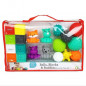 INFANTINO Senso Set de 8 balles souples, 8 cubes sensoriels et 4 animaux arroseurs