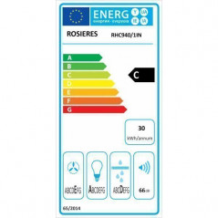 Rosières HOTTE ASPIRATION  Vol. Aspi M3/H : 348 - Niv. Sonore Maxi : 66 - 3 Vite ROSIERES - RHC940/1IN