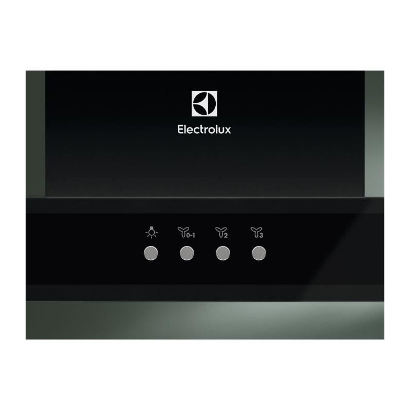 ELECTROLUX LFT426K - Hotte decorative murale - Evacuation et recyclage - 600m3/h - 68dB - 3 vitesses - L60cm -Noir